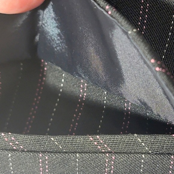Sag Harbor Suit Jacket 5 Button Pinstripe Black / Pink / White 14 Vtg - Picture 7 of 11